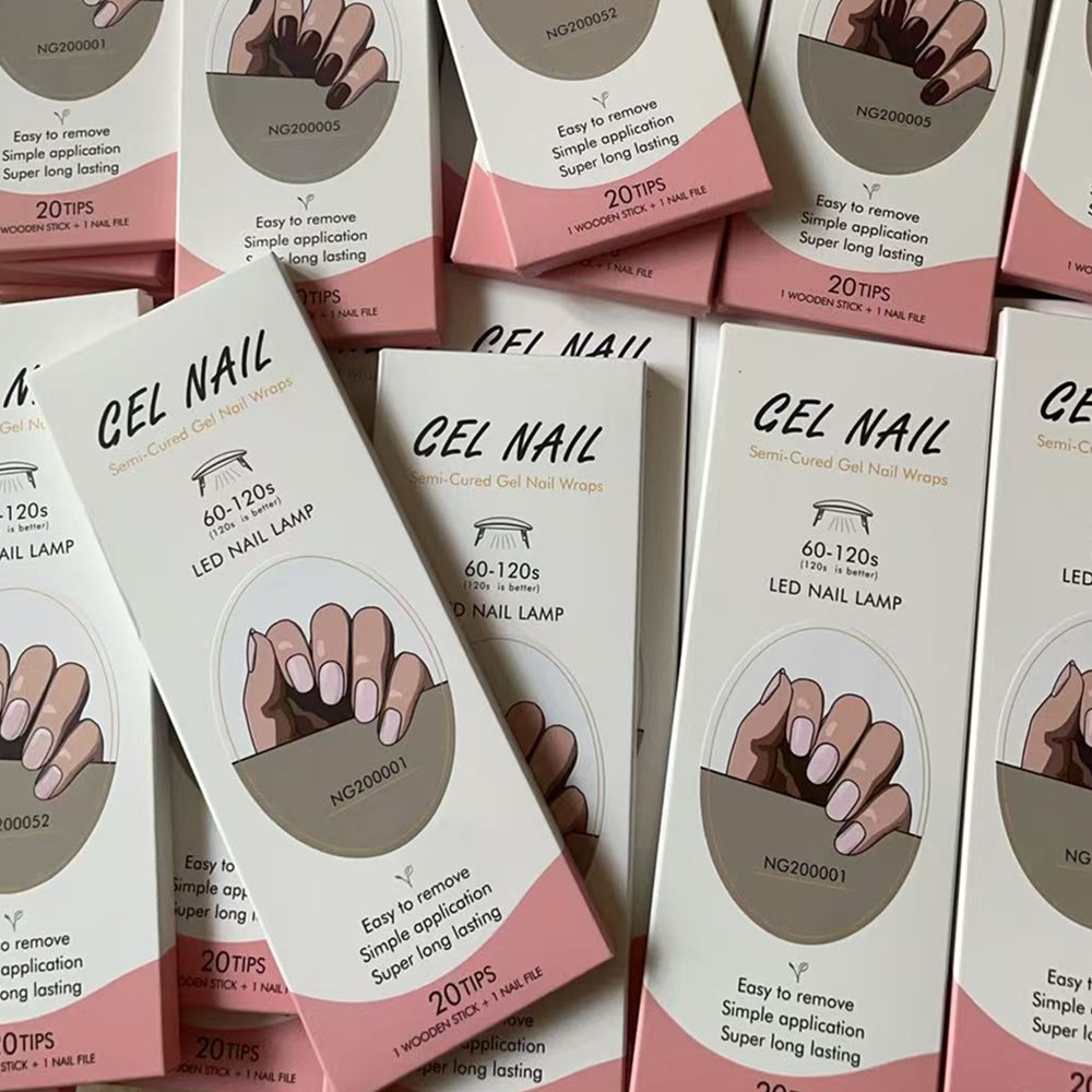 Full Cover Adhesive - แผ่นเจลติดเล็บแบบฝรั่งเศส Huizi แบบกันน้ำ ติดทนนาน ปิดเต็มเล็บ ต้องใช้กับหลอด